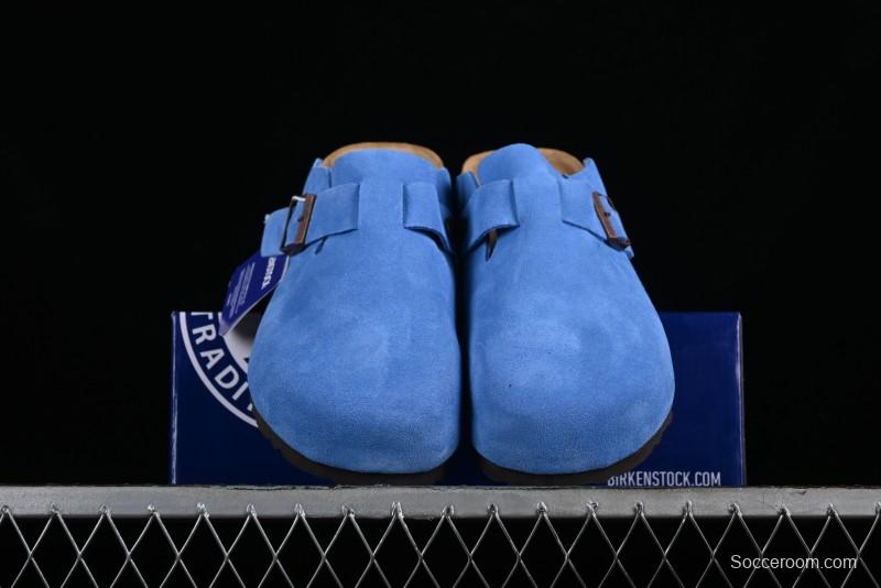 Birkenstock Arizona Soft Footbed Sandals with Suede Leather and Lambswool Lining - Original Blue