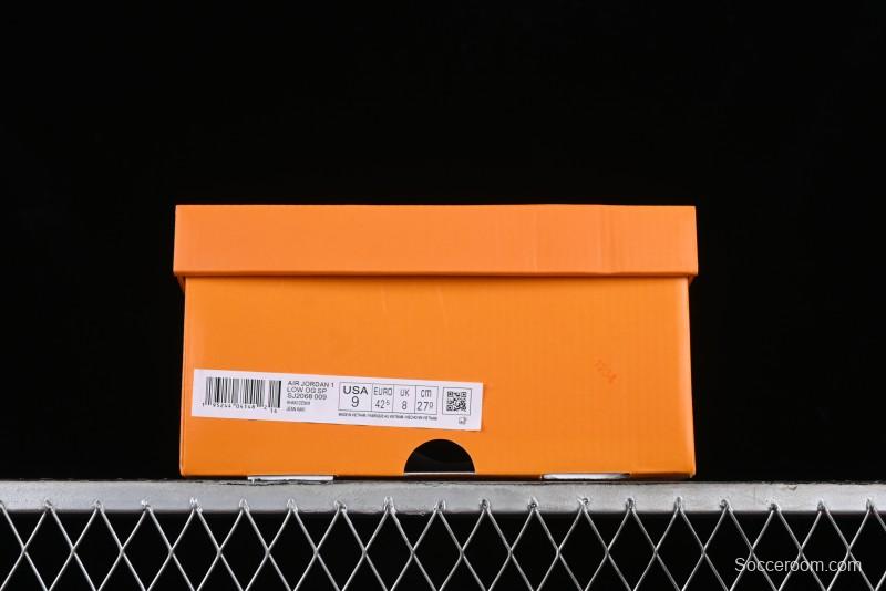 Nike Travis Scott x Fragment Design x Jordan Air Jordan 1 Low OG SP AJ1 LV Khaki Denim Casual Sneakers - SJ2068-009