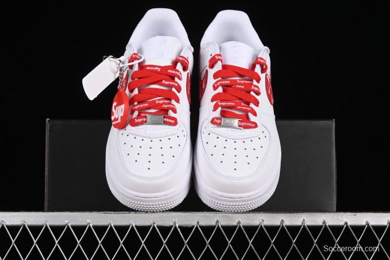 Supreme x Nike Air Force 1 '07 Low Casual Sneakers with Full-Length Air Solo Cushion - CU9225-010