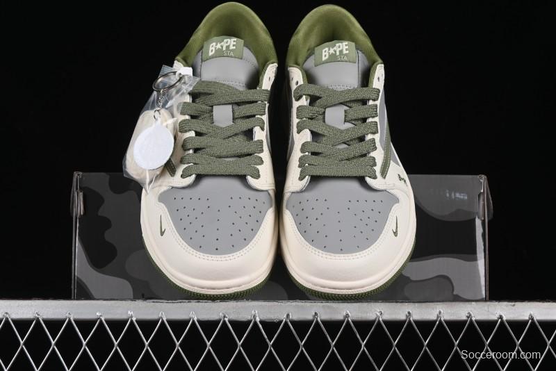 Nike Travis Scott x Fragment Design x Air Jordan 1 Low OG SP AJ1 Bape Collaboration - BB6511-621