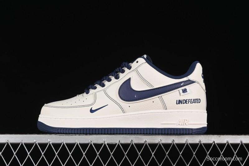 Nike Undefeated x Air Force 1 Low Casual Sneakers in Dark Blue Hemp with Reflective Details - UT2023-205
