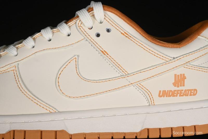 Nike SB Dunk Low UN Collaboration - Off White & Yellow Swoosh Anniversary Customized Low-Top Casual Skate Shoes - KK1688-011