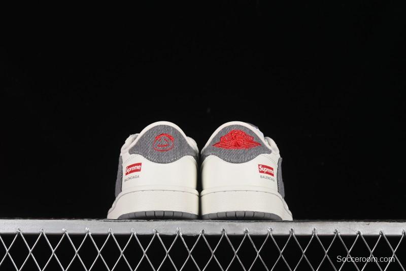 Nike Travis Scott x Fragment Design x Air Jordan 1 Low OG SP AJ1 Supreme Balenciaga Collaboration - JH6088-6