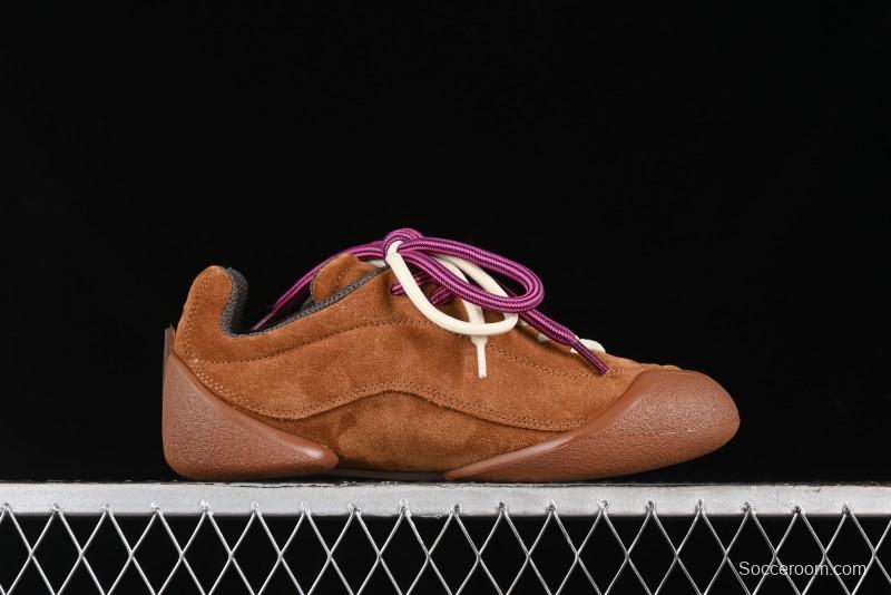 Alexander McQueen Flexion Retro Sneakers in Brown/Suede with Anatomical Design - 2024s