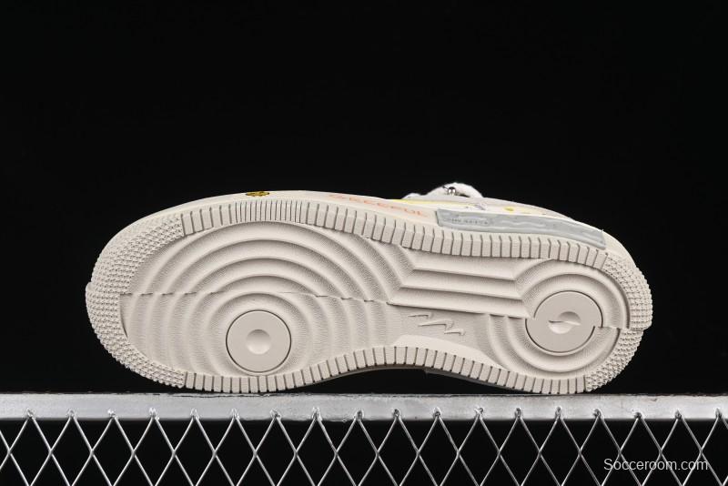 Nike Air Force 1 Fontanka Custom Graffiti Low-Top Casual Sneakers with Deconstructed Dual Laces - DV6984-001