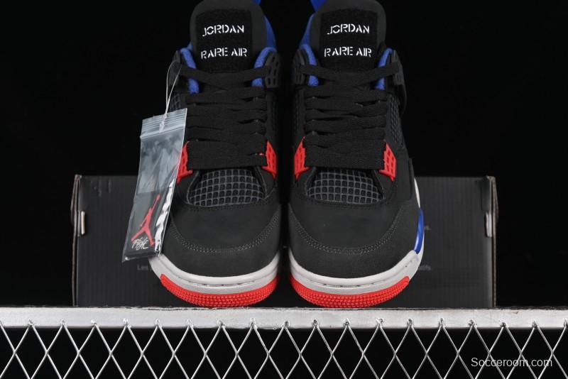 Nike Air Jordan 4 Retro Basketball Shoes in Black, Blue and Neutral Grey - FV5029-003