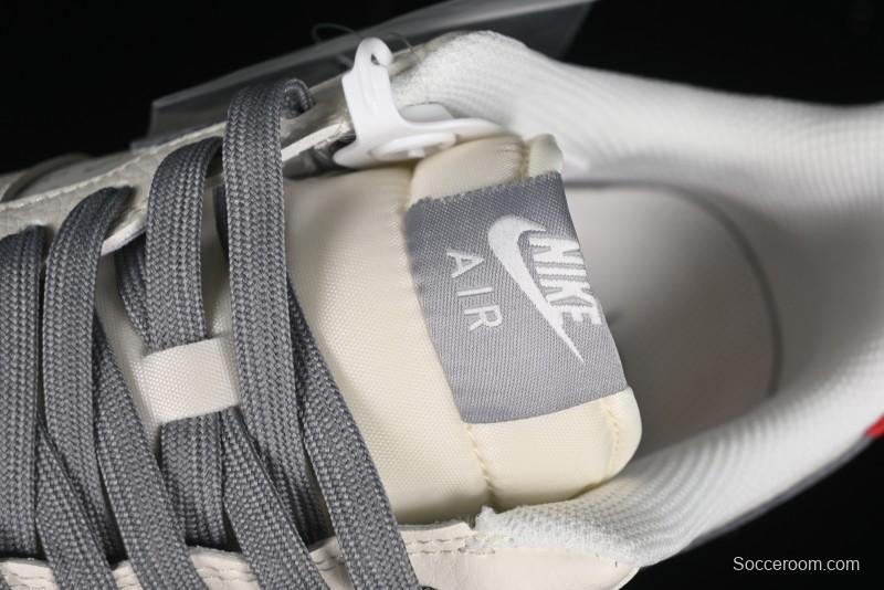 Nike Air Force 1 '07 Low Stussy Collaboration - English Beige Grey Red Low-Top Casual Sneakers - XZ3318-567