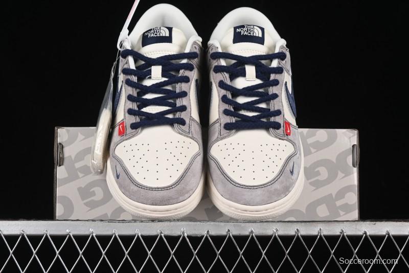 Nike SB Dunk Low The North Face Collaboration - Grey Pig Eight Blue Hook Anniversary High-End Custom Low-Top Casual Skate Shoes - SJ1089-010