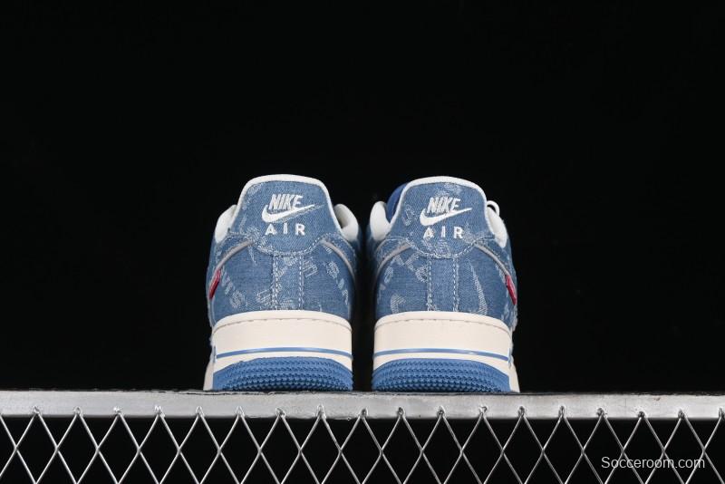 Nike Air Force 1 '07 Low Levi's Denim Collaboration - Light Blue Denim Low-Top Casual Sneakers - SJ6698-003