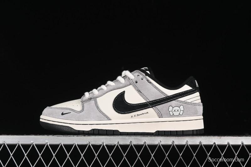Nike SB Dunk Low KAWS Series - Grey White Black Swoosh Anniversary High-End Custom Low-Top Casual Skate Shoes - MM1089-015