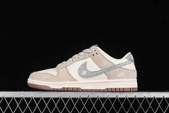 Nike SB Dunk Low UN Collaboration - Light Brown with Silver Swoosh Anniversary High-End Custom Low-Top Casual Sneakers - CF3688-013