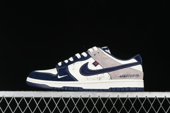 Nike SB Dunk Low UN Collaboration - Splatter Navy Swoosh Anniversary Custom Low-Top Casual Skate Shoes - DJ2024-041