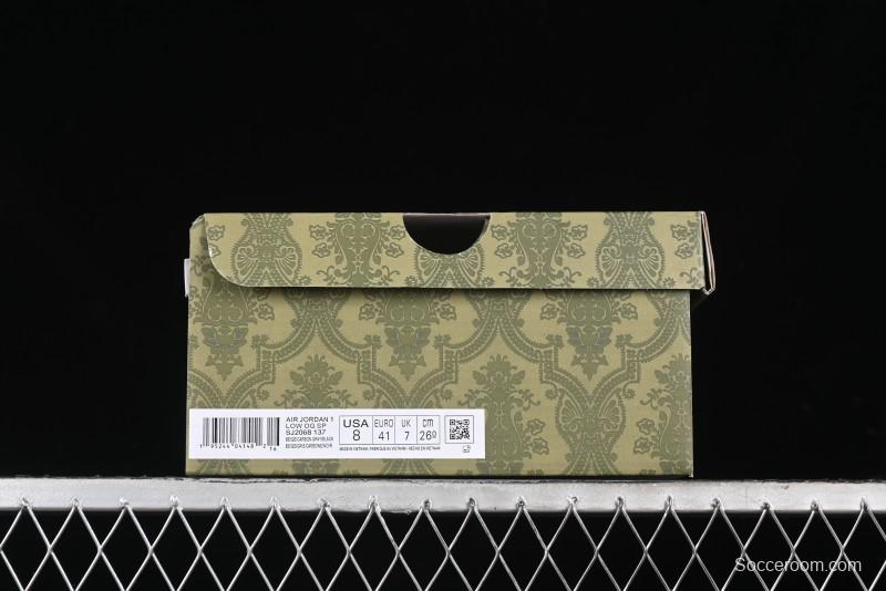 Nike Travis Scott x Fragment Design x Air Jordan 1 Low OG SP AJ1 Gucci Collaboration - Black Hook Dragonfly Low-top Casual Sneakers - SJ2068-137