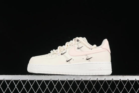 Nike Air Force 1 '07 Low Pink Deconstructed Swoosh Casual Sneakers - FC8110-181