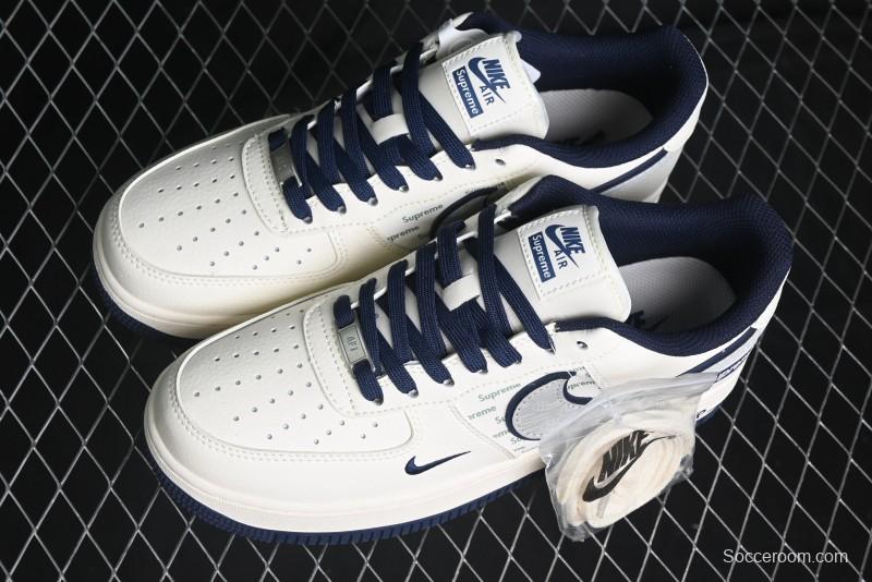 Nike Air Force 1 '07 Low Supreme Collaboration - Light Blue Shadow Swoosh Casual Sneakers - XZ6188-989