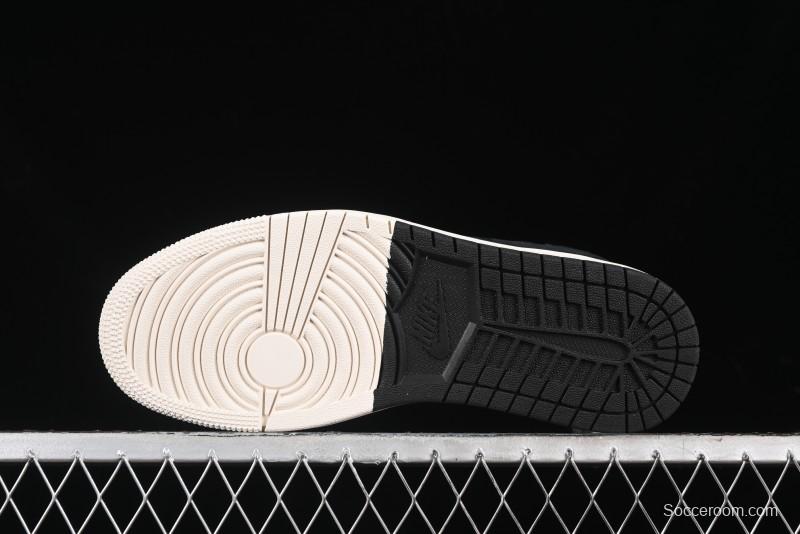 Nike Travis Scott x Fragment Design x Air Jordan 1 Low OG SP AJ1 Gucci Collaboration - Black Dragonfly Low-top Casual Sneakers - SJ2068-139