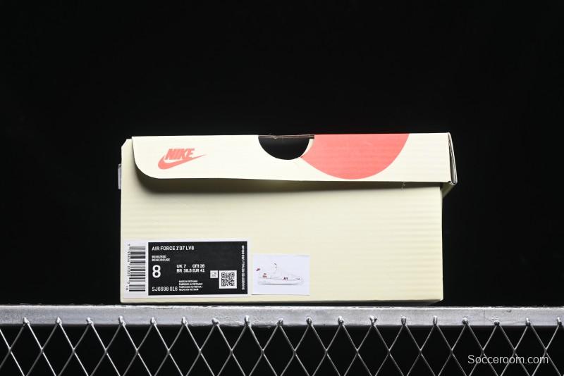Nike Air Force 1 '07 Low Stussy Collaboration - AF1 White Red Label Low-Top Casual Sneakers - SJ6698-016