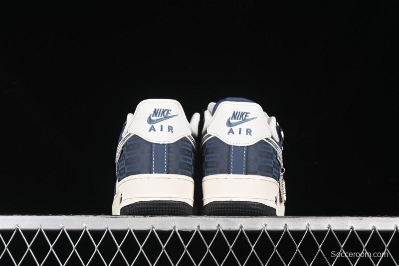 Nike Air Force 1 '07 Low Supreme Casual Sneakers in White-Blue Shadow - KK1988-009