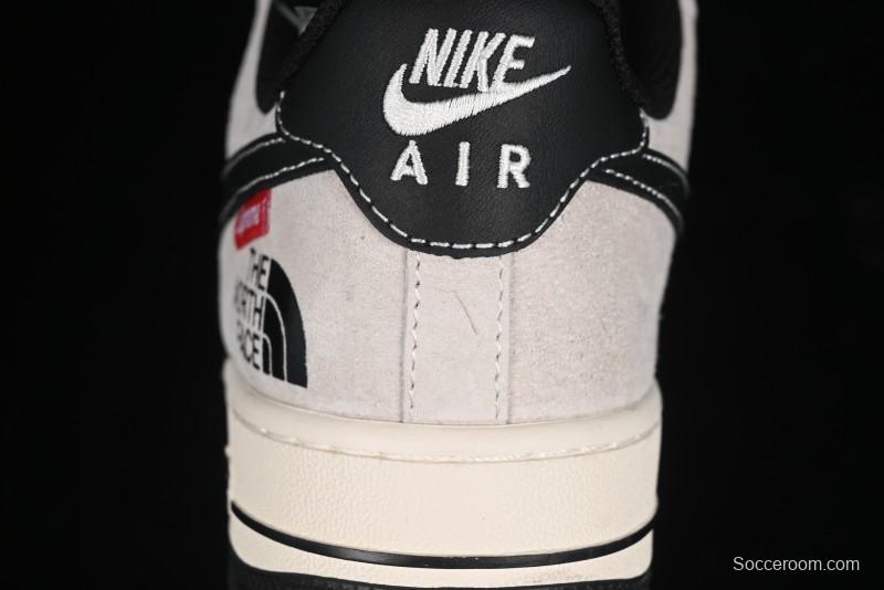 Nike Air Force 1 '07 Low Supreme Stussy Collaboration - Black Grey Red Label Low-Top Casual Sneakers - XZ6188-115