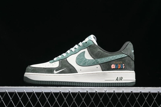 Nike Air Force 1 '07 Low Gucci Collaboration Jade Green Flywire Low-Top Casual Sneakers - KK1988-026