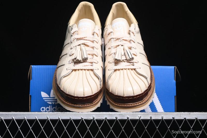 Adidas Superstar Clot Collaboration JQ6117 Preppy Style Shell Toe Casual Sneakers with Perforated Leather Upper - JQ6117