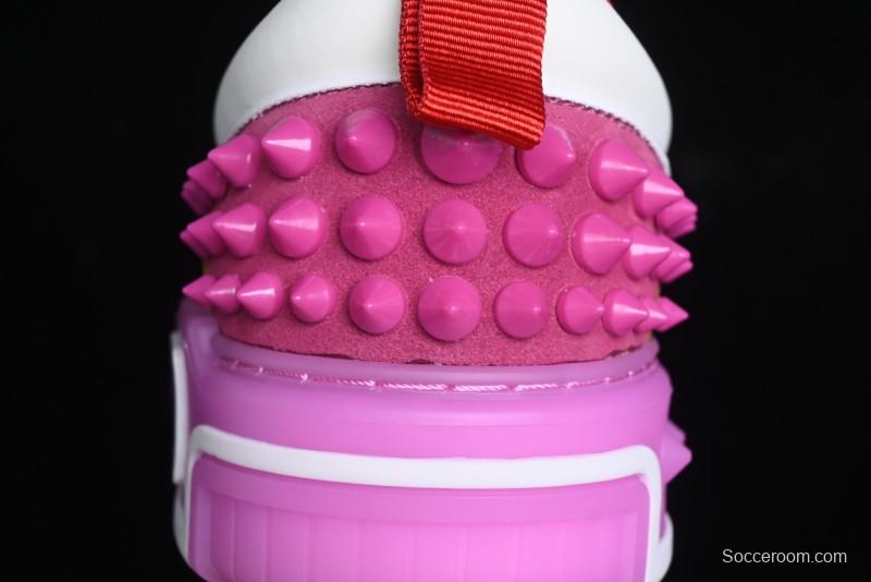 Christian Louboutin Funnyto Flat French Luxury Brand Low-Top Sneakers in Purple Color Block - X.D4