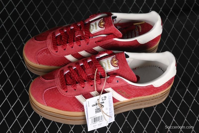 Adidas Originals Gazelle Bold JQ5977 Snake Year Limited Edition Low-Top Sneakers with Anti-Slip and Wear-Resistant Thick Sole