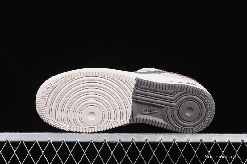 Nike Air Force 1 '07 Low Supreme Collaboration Grey Snake Scale Low-Top Casual Sneakers - DM6688-010