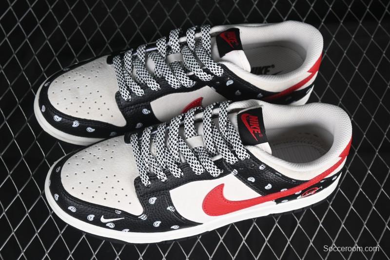 Nike SB Dunk Low Edison Chen Collaboration Graffiti Red Swoosh Anniversary Custom Low-Top Casual Skate Shoes - DJ2024-101