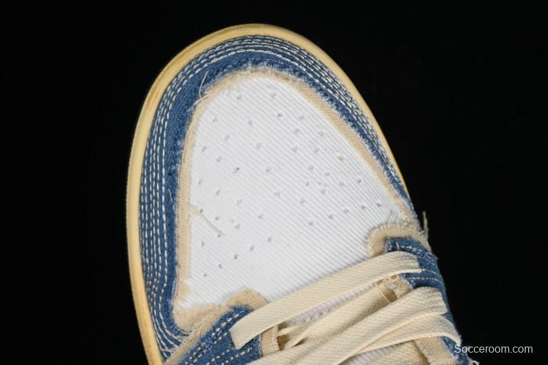 Nike Air Jordan 1 Low SE "WRMK" AJ1 Sashiko Stitch Low-Top Casual Sneakers - FN7670-493