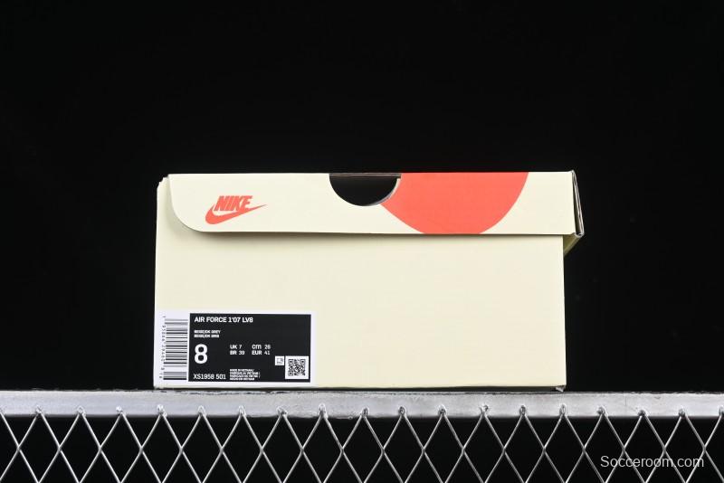 Nike Air Force 1 '07 Low Stussy Collaboration Pig Skin Swoosh Logo Low-Top Casual Sneakers - XS1958-501