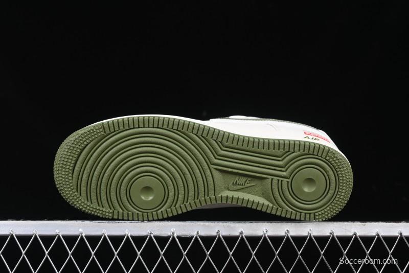 Nike Air Force 1 '07 Low Stone Island x Supreme Collaboration Beige Green Swoosh Low-Top Casual Sneakers - BB1616-301