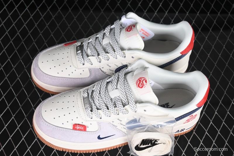 Nike Air Force 1 '07 Low Stussy Collaboration Year of the Snake Limited Edition Red Snake Low-Top Casual Sneakers - XS1958-502