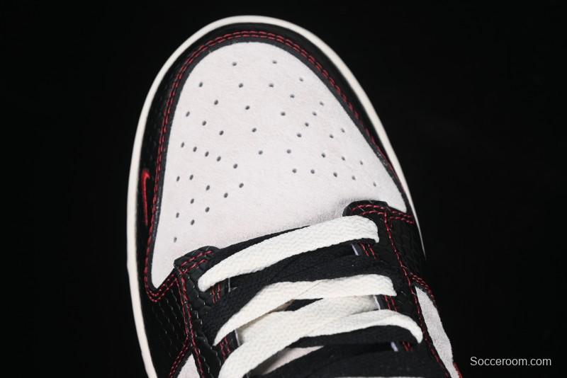 Nike SB Dunk Low Supreme Year of the Snake Limited Edition Red Black Snake Print Anniversary Custom Low-Top Casual Skate Shoes - XS1086-014