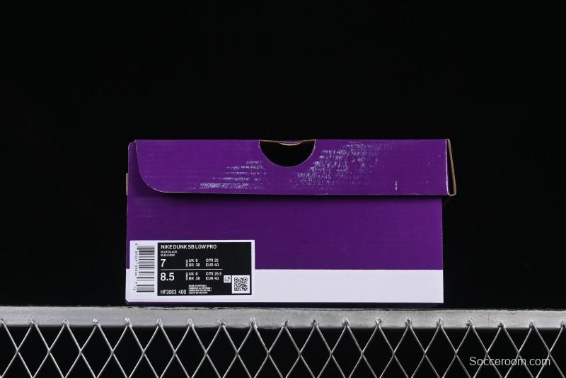 Nike SB Dunk Low Aluminum Skateboarding Shoes with Black Blue White Swoosh - HF3063-400