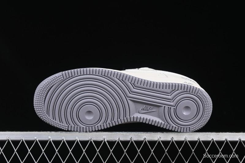 Nike Air Force 1 '07 Low Stussy Collaboration Grey Swoosh Casual Sneakers - HH7518-041
