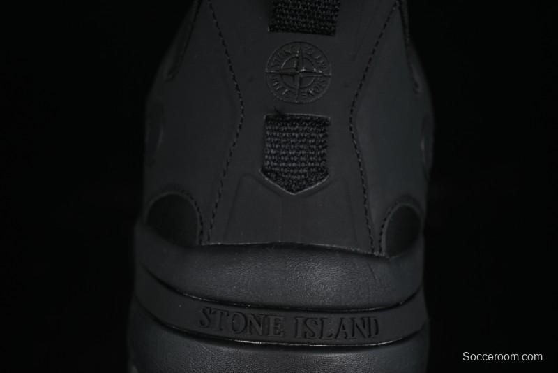 Stone Island Grime Panelled Low-Top Lifestyle Sneakers in Dark Brown - 79FWS0303