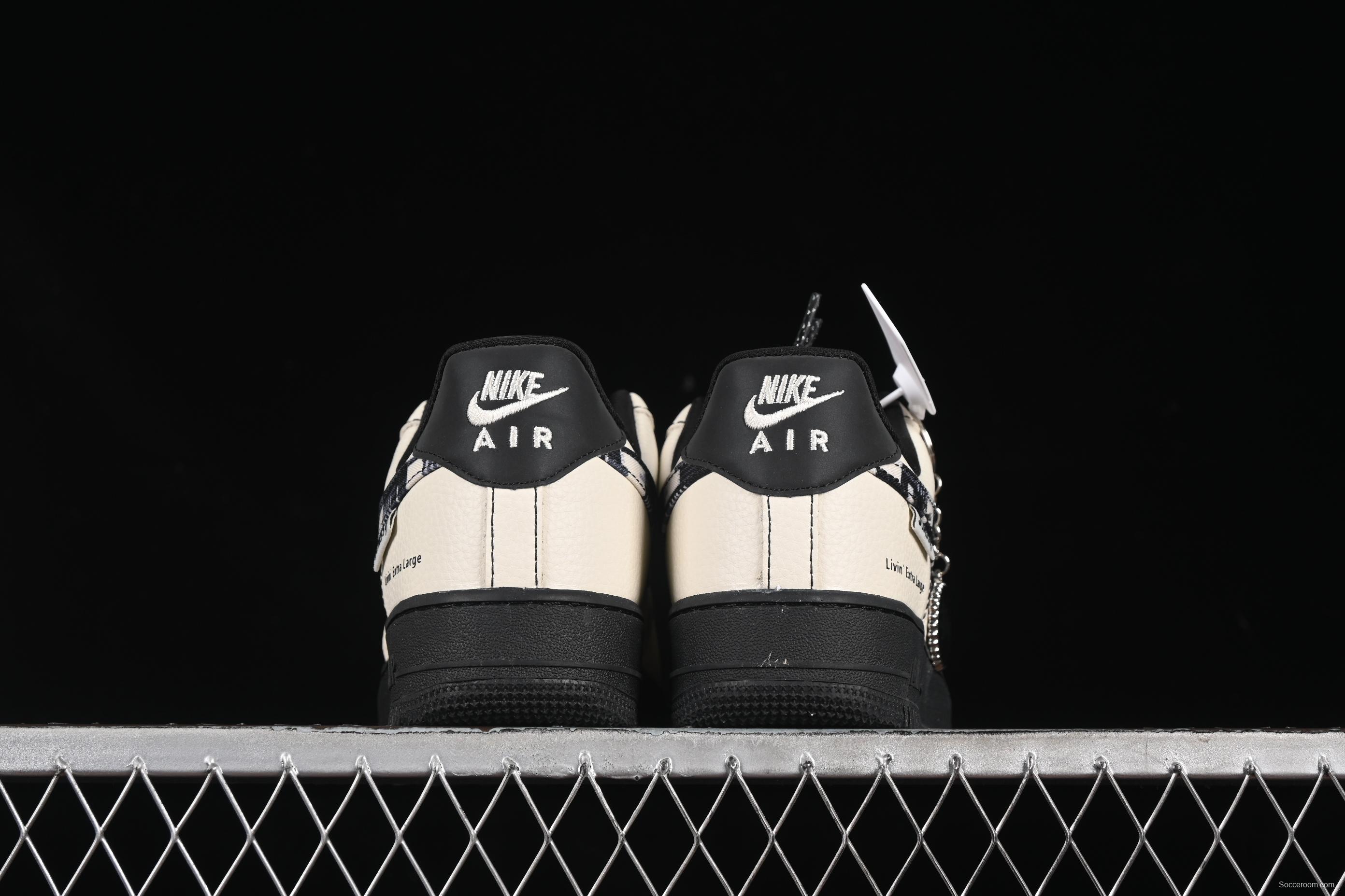 Nike Air Force 1 '07 Low Stussy Collaboration Checkerboard Black White Low-Top Casual Sneakers - KK1988-071