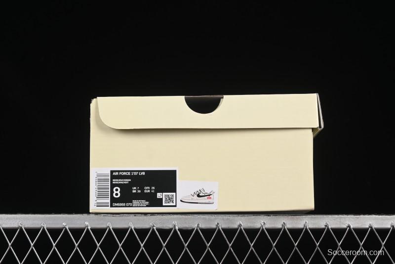 Nike Air Force 1'07 Low Supreme Collaboration Dual-Tone Grey Green Lace-Up Casual Sneakers - DM6868-070