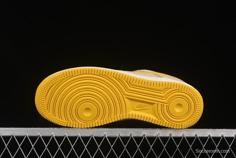 Nike Air Force 1'07 Low LV Collaboration Grey Yellow Casual Sneakers - HQ2037-322