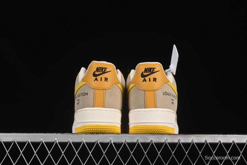 Nike Air Force 1'07 Low LV Collaboration Grey Yellow Casual Sneakers - HQ2037-322