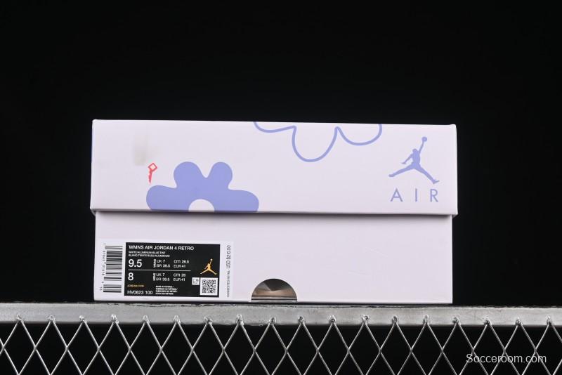 Nike Air Jordan 4 Retro "Forget Me Not" Mothers Day Sneakers with Floral Accents - HV0823-100