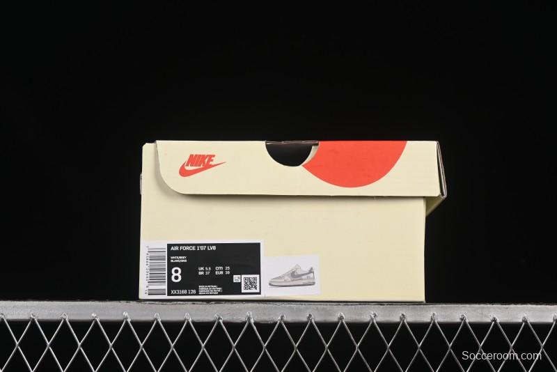 Nike Air Force 1 '07 Low Stussy Collaboration Pig Grey Swoosh Grey Sole Casual Sneakers - XX3168-126