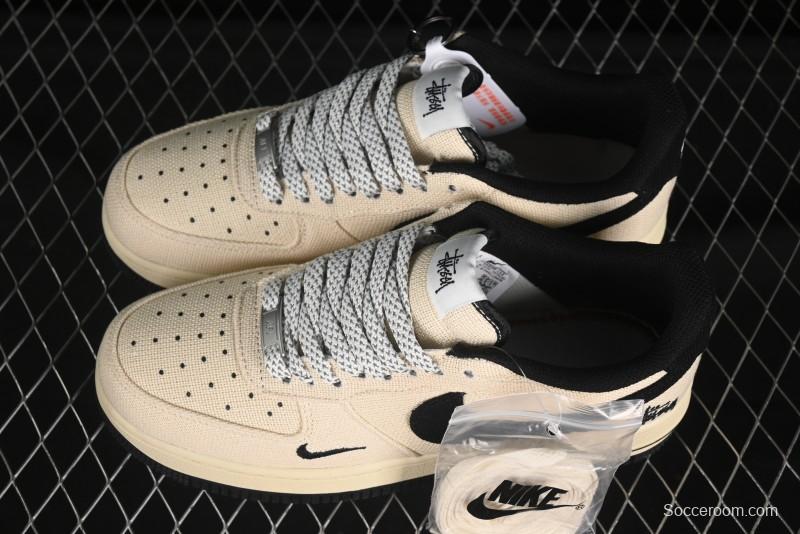 Nike Air Force 1 '07 Low Stussy Collaboration Hemp Low-Top Casual Sneakers - XX3168-153