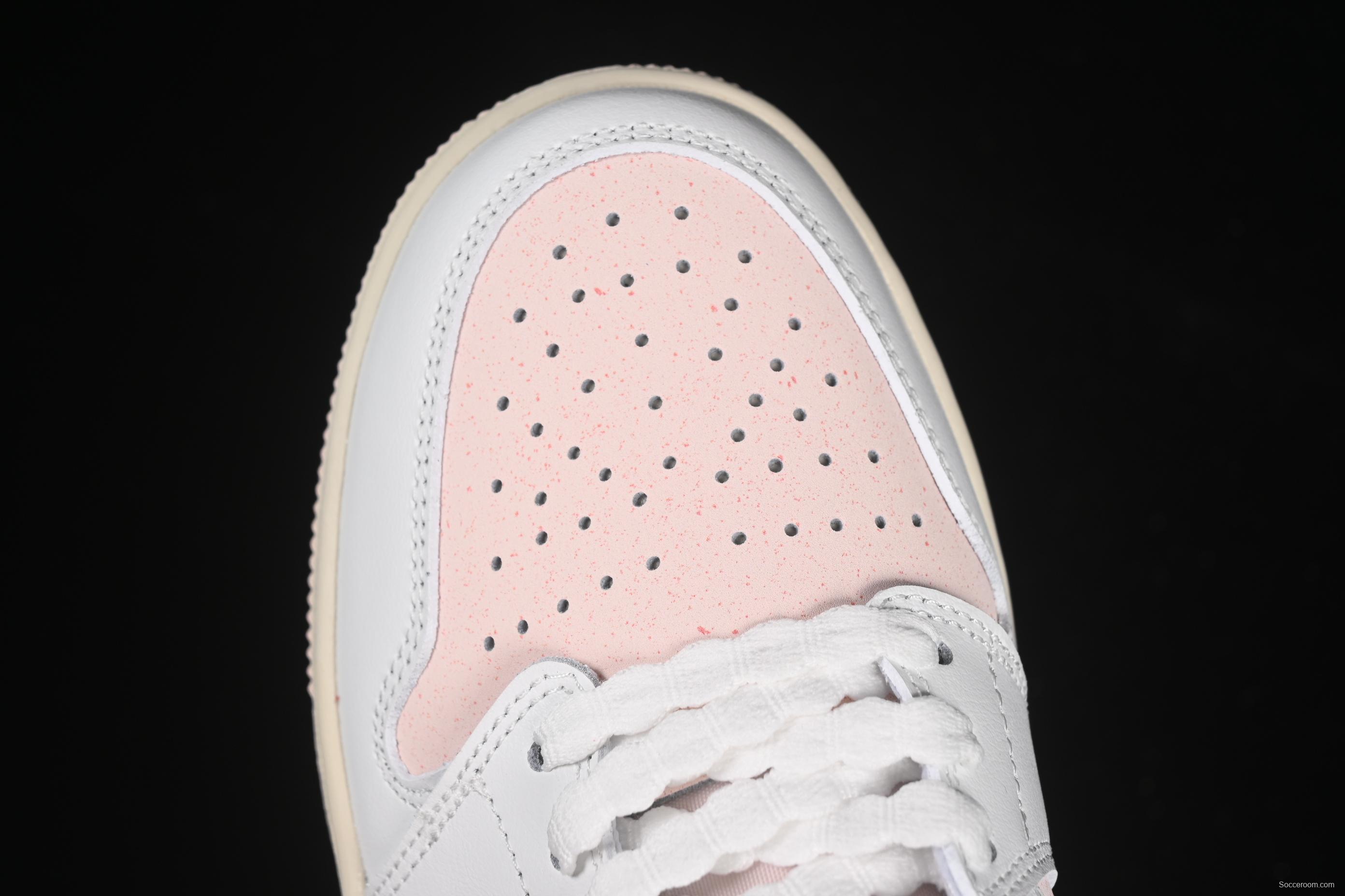 Nike Air Jordan 1 Low AJ1 White Pink Low-Top Casual Lifestyle Sneakers - IB8156-133