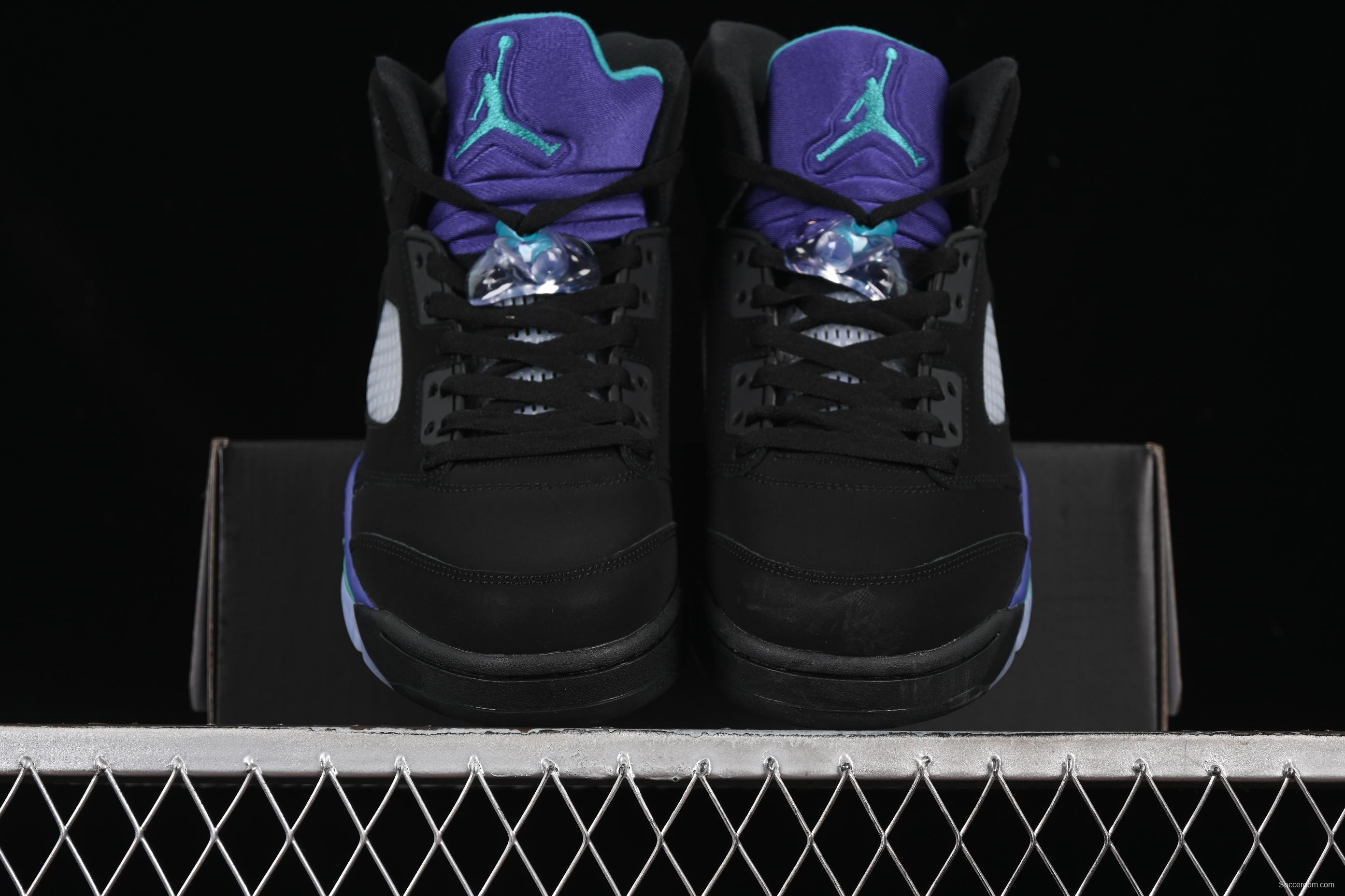 Nike Air Jordan 5 Retro Basketball Shoes - Black Grape - 136027-007