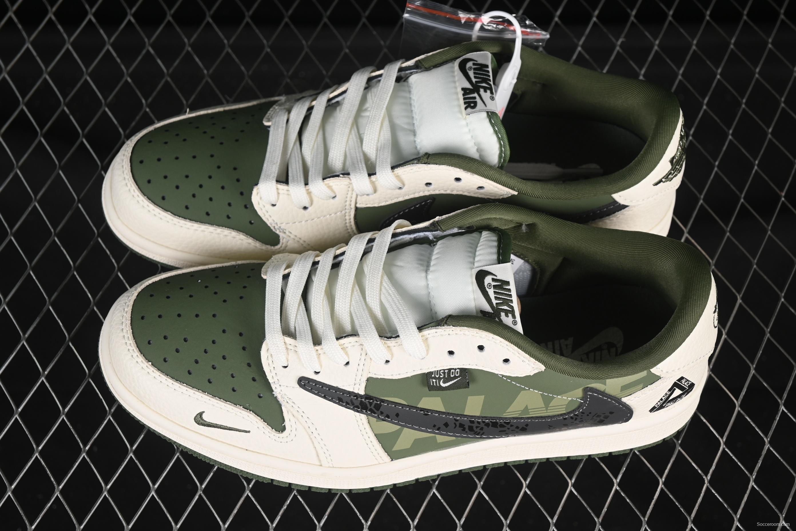 Nike Travis Scott x Fragment Design x Air Jordan 1 Low OG SP AJ1 PALACE Collaboration Low-Top Casual Sneakers - XS2024-030