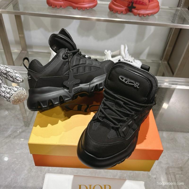 2024 Unisex Dior black fabric leather sneakers