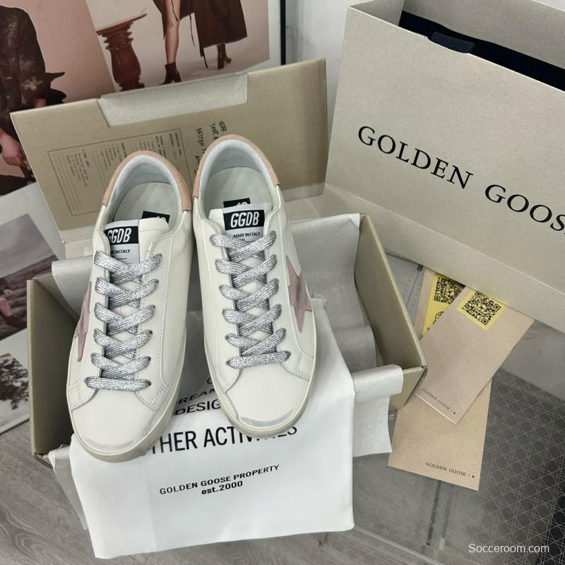 2025 Unisex GGDB White Pink Leather Sneakers