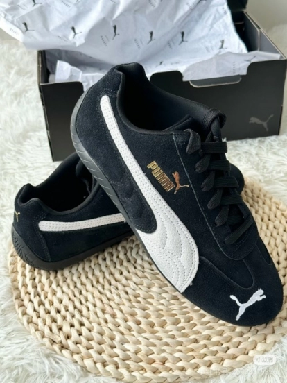 2025 Men Puma Black White Suede Sneakers KFY00260